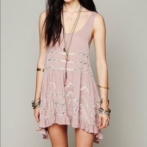 Free People Voile and Lace trapeze slip